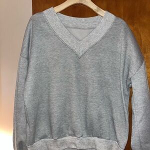 Gray V-Neck Sweatshirt